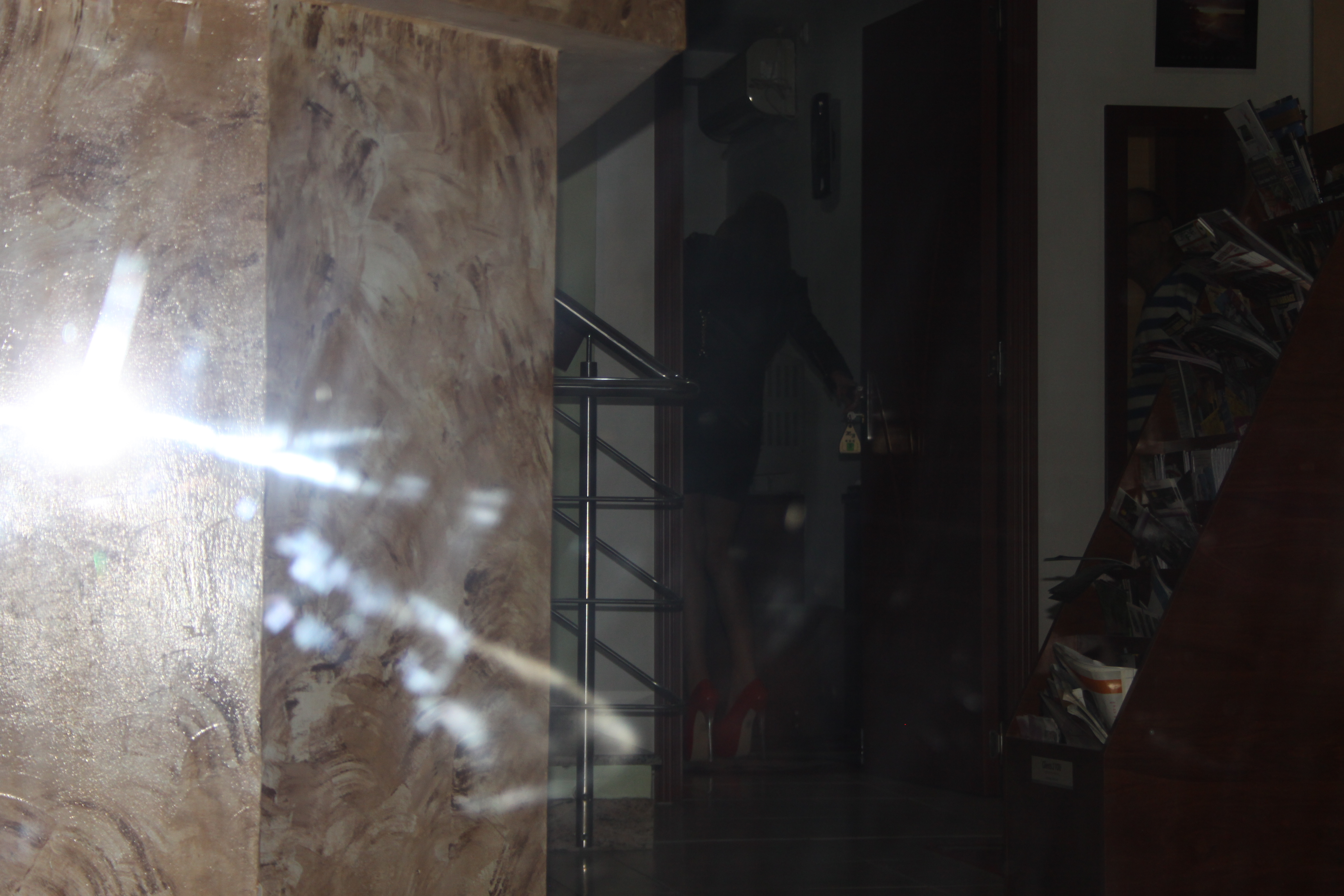 Nici la intrarea in camera, Daniela nu a scapat de bliturile paparazzilor