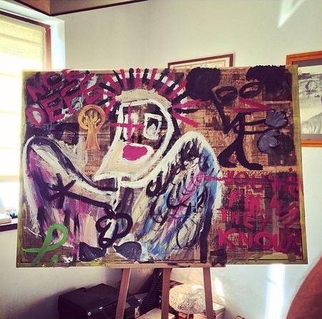 Petrache Jr si-a amenajat acasa un mic atelier de pictura