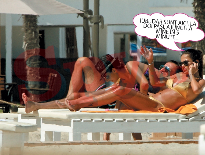 In timp ce iubitul ei primea o vizita de gradul 0, Roxana Ungureanu era la plaja, la o piscina situata in apropierea blocului unde sta libanezul