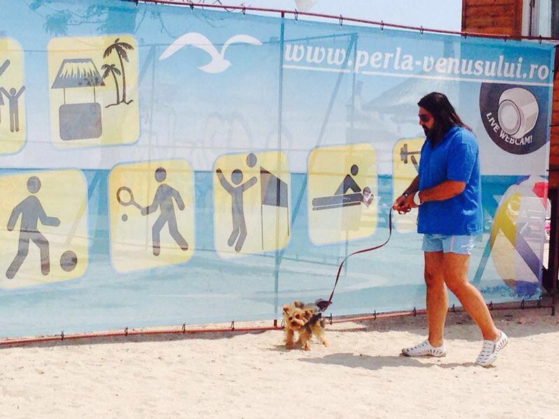 Gheorghe Gheorghiu a iesit la plimbare cu un yorkshire terrier toy