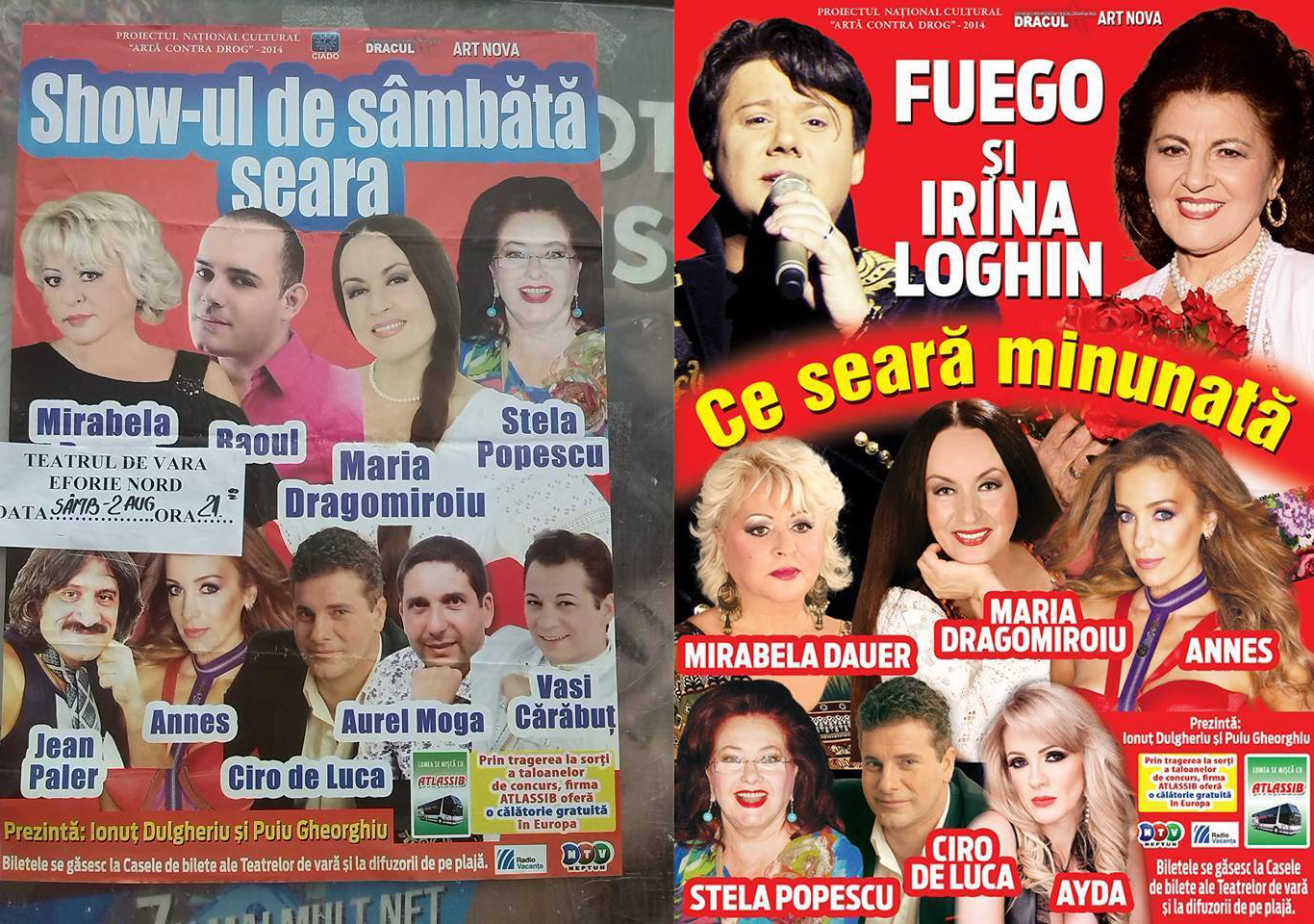 Raoul si Mirabela cantau impreuna, pe litoral, insa solistul a renuntat la spectacolele respective, dupa cum se poate vedea din afise