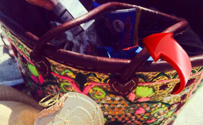 In geanta vedetei, fanii au remarcat o punga de seminte de floarea soarelui