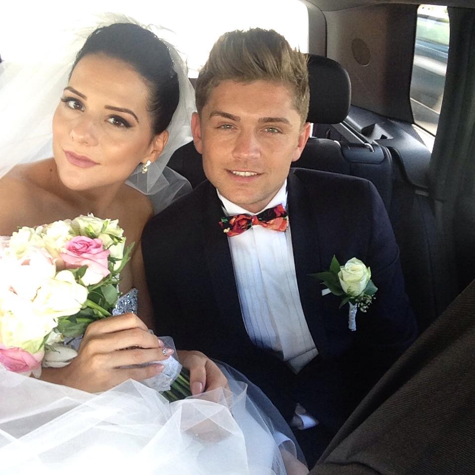 Costin si sotia lui, Adriana, in ziua nuntii