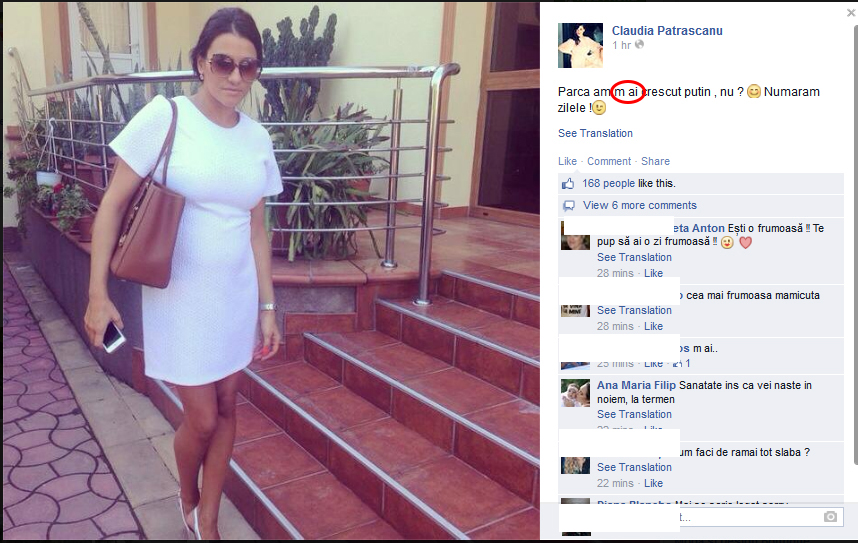 Claudia a postat un mesaj care continea o greseala gramaticala