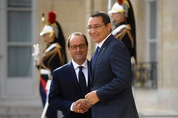 Premierul Romaniei, alaturi de presedintele Frantei