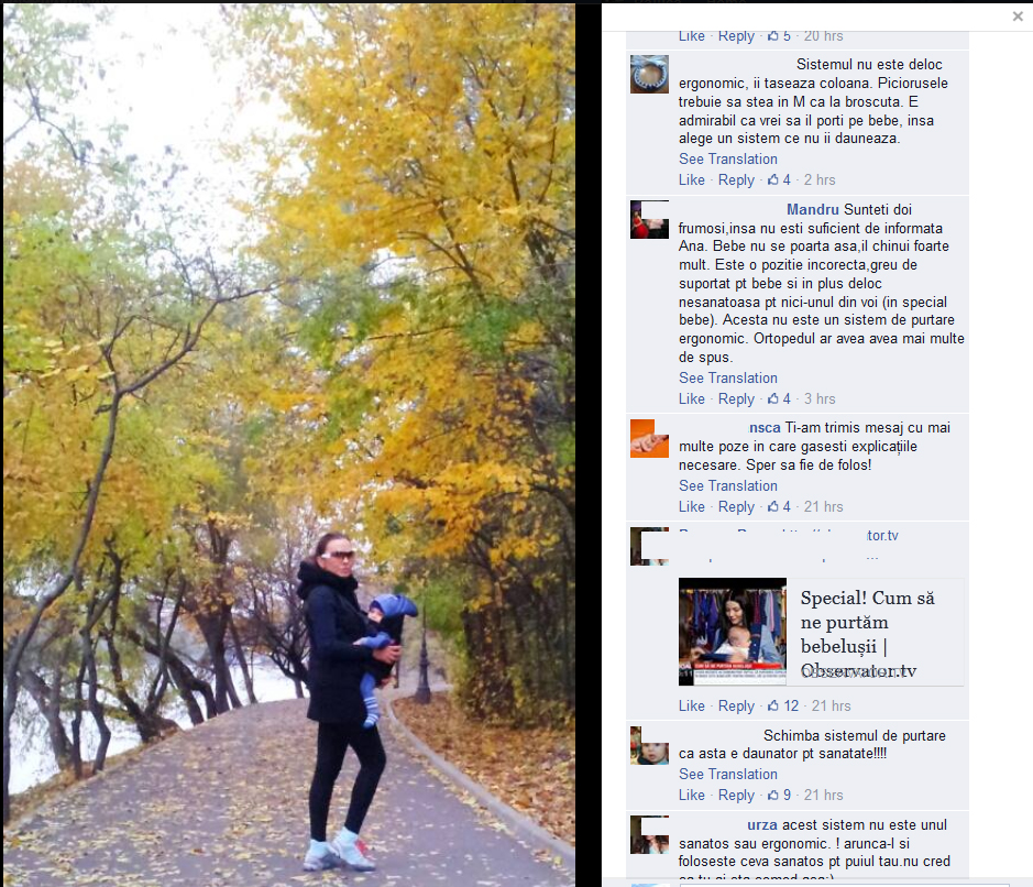 Unele mame nu au fost de acord cu modul in care isi transporta Anna Lesko bebelusul