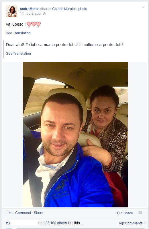 Andra i-a transmis si ea soacrei sale ca o iubeste