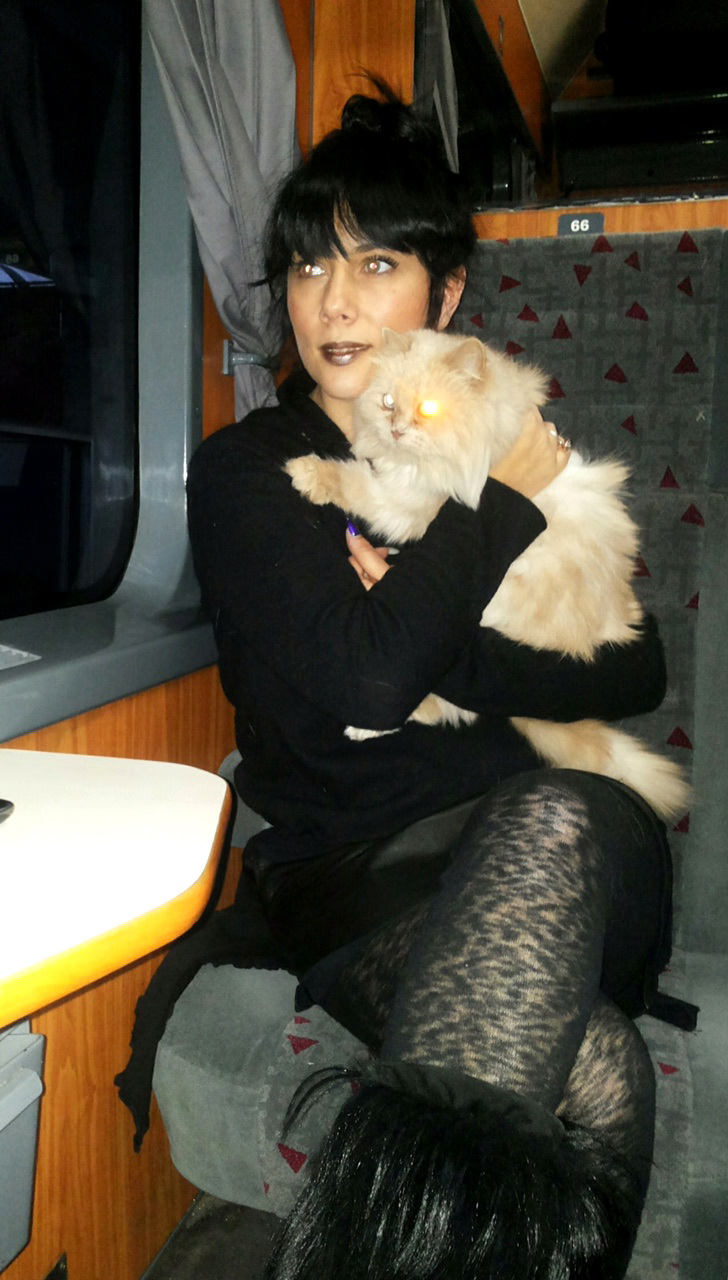 Artista nu merge nicaeri fara pisica ei