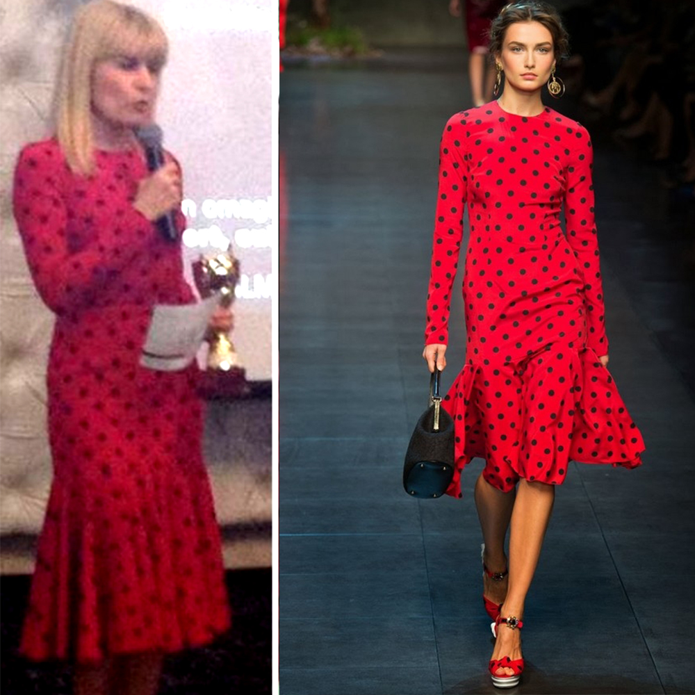 Udrea a inceput, in ultimii ani, sa renunte la decolteuri. In imagine, rochie Dolce Gabbana, pret aproximativ 100 de milioane de lei vechi