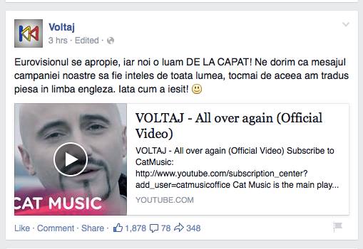 Calin Goia a anuntat, mandru, ca a tradus piesa in limba engleza