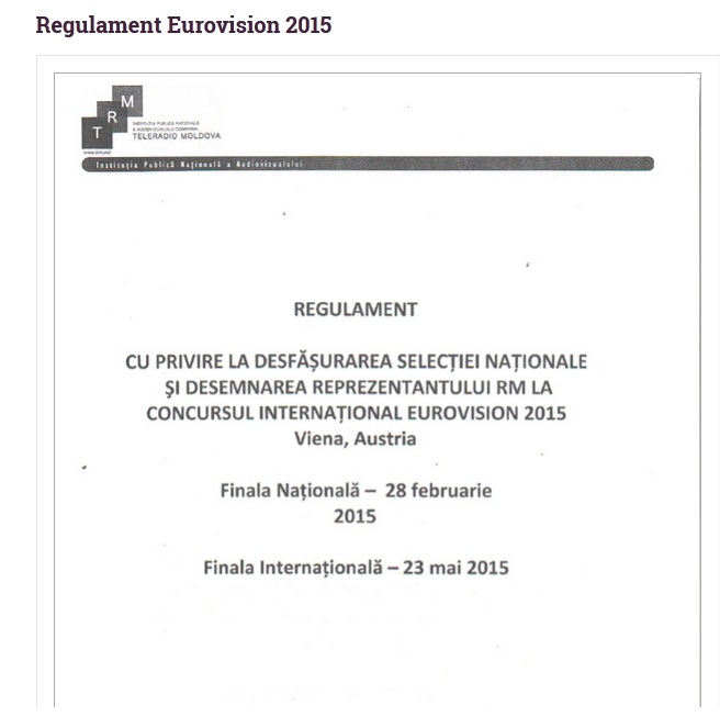 Regulamentul Eurovision de pe site-ul TVR este neactualizat