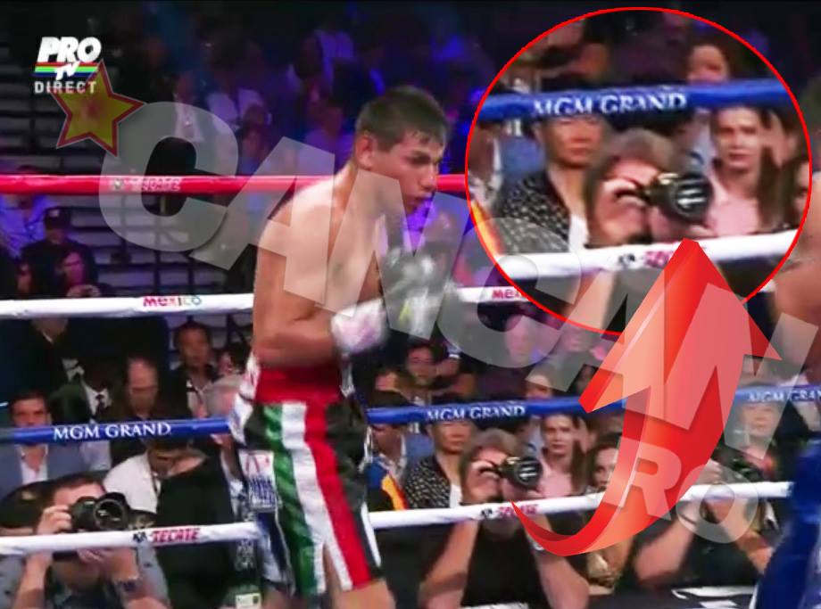 Monica Gabor si Mr Pink au fost prezenti la meciul de box al secolului