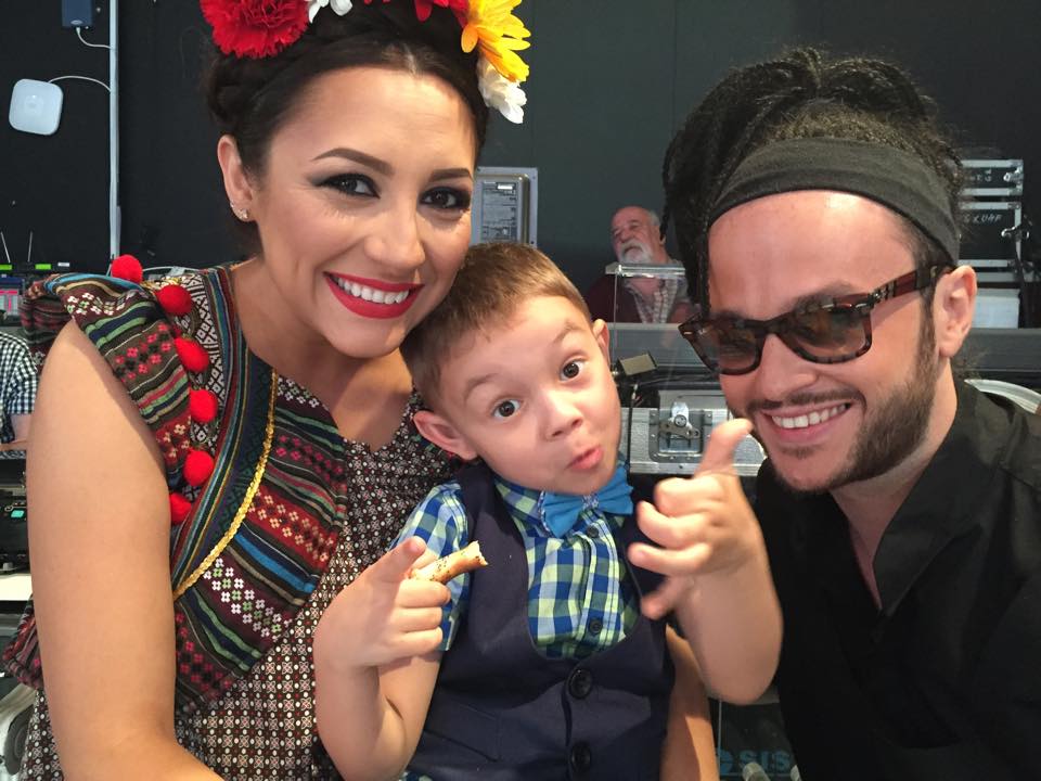 Andra l-a adus si pe fiul ei, David, la filmari