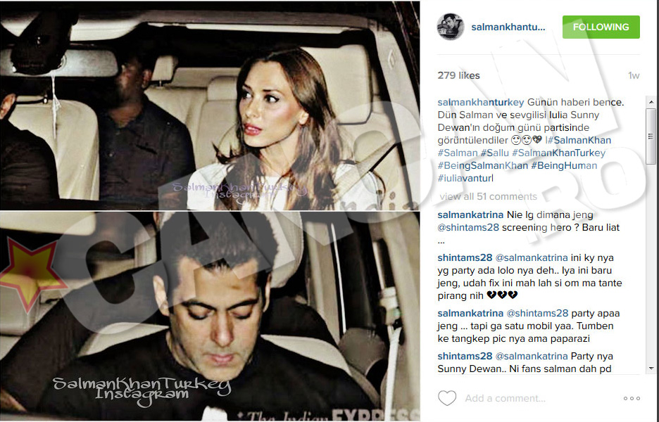 Iulia Vantur si Salman Khan au incercat sa tina relatai departe de ochii lumii, dar nu prea le-a iesit