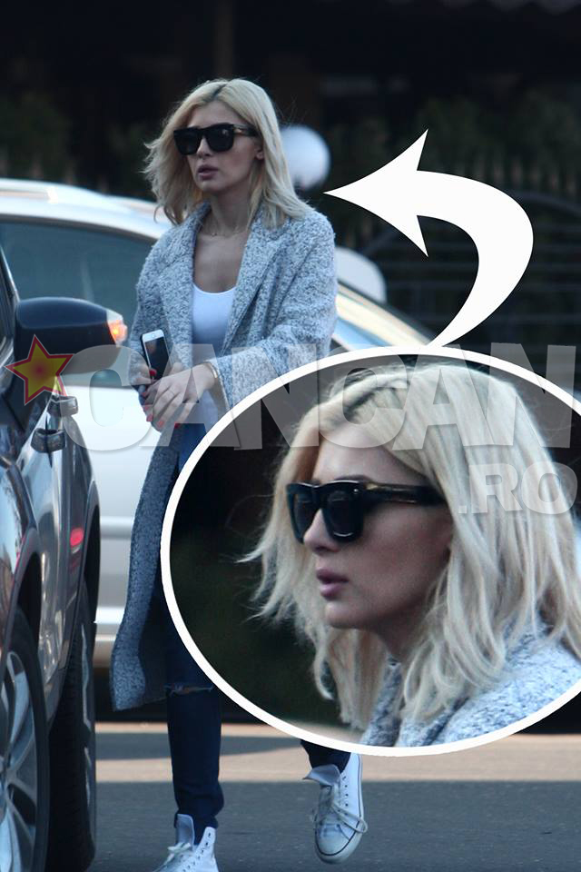 Alina este nemachiata si nu renunta la ochelarii de soare