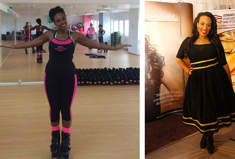 In urma cu doar cateva luni, Julie reusise sa slabeasca 20 de kilograme (foto stanga)