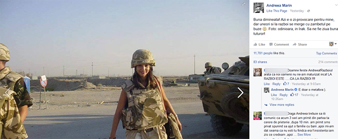 Andreea Marin a fost criticata pentru gestul ei