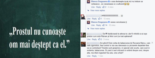 Mesajul facut public pe contul de socializare era adresat Rocsanei Marcu