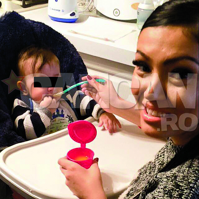 Bruneta isi creste singura bebelusul