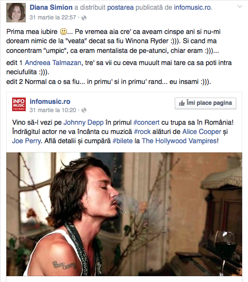 Diana este înnebunită după Johnny Depp. Şi Răzvan l-a imit şi chiar semăna cu actorul