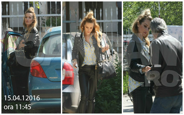 Flavia plăteşte taxă de protecţie în parcarea Antenei.
