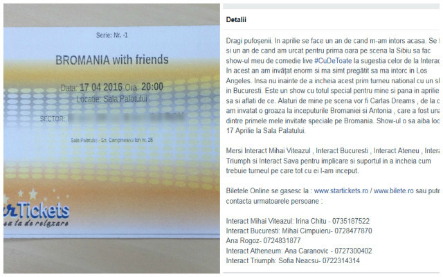 Nu era specificat nici pe bilet, nici în detaliile evenimentului de folosirea limbajului.