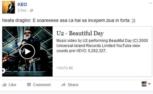 Iată mesajul lui Keo