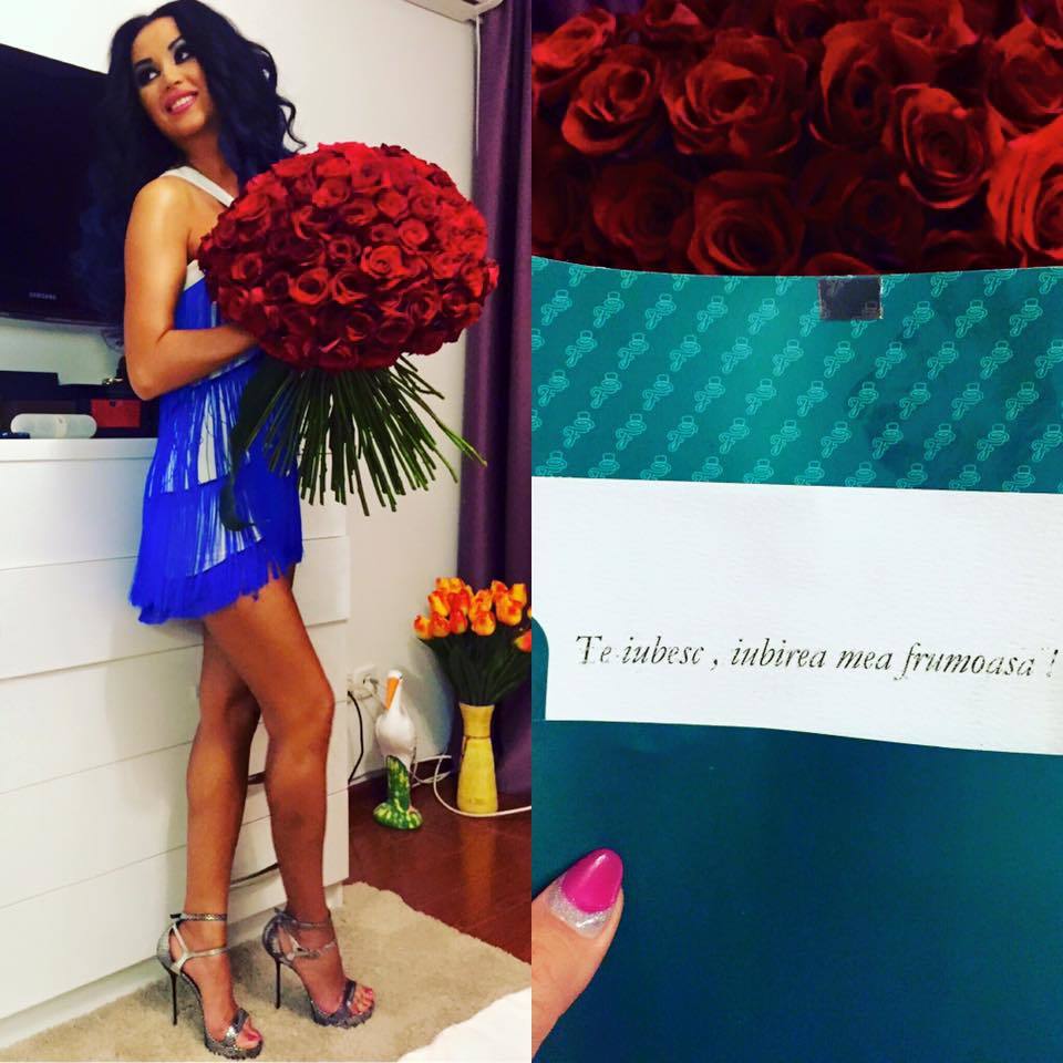 Daniela Crudu a primit un buchet de trandafiri roşii, însoţit de un mesaj, de la un bărbat care, se pare că o iubeşte.