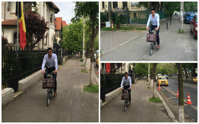 Dragoş Bucurenci a ales să meargă la serviciu pe bicicletă.