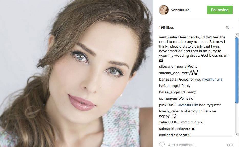 Iulia Vântur a reacţionat la zvonurile apărute în legătură posibila căsătorie cu celebrul actor. 