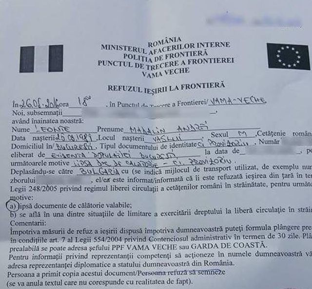 Iată hârtia pe care a primit-o Andrei