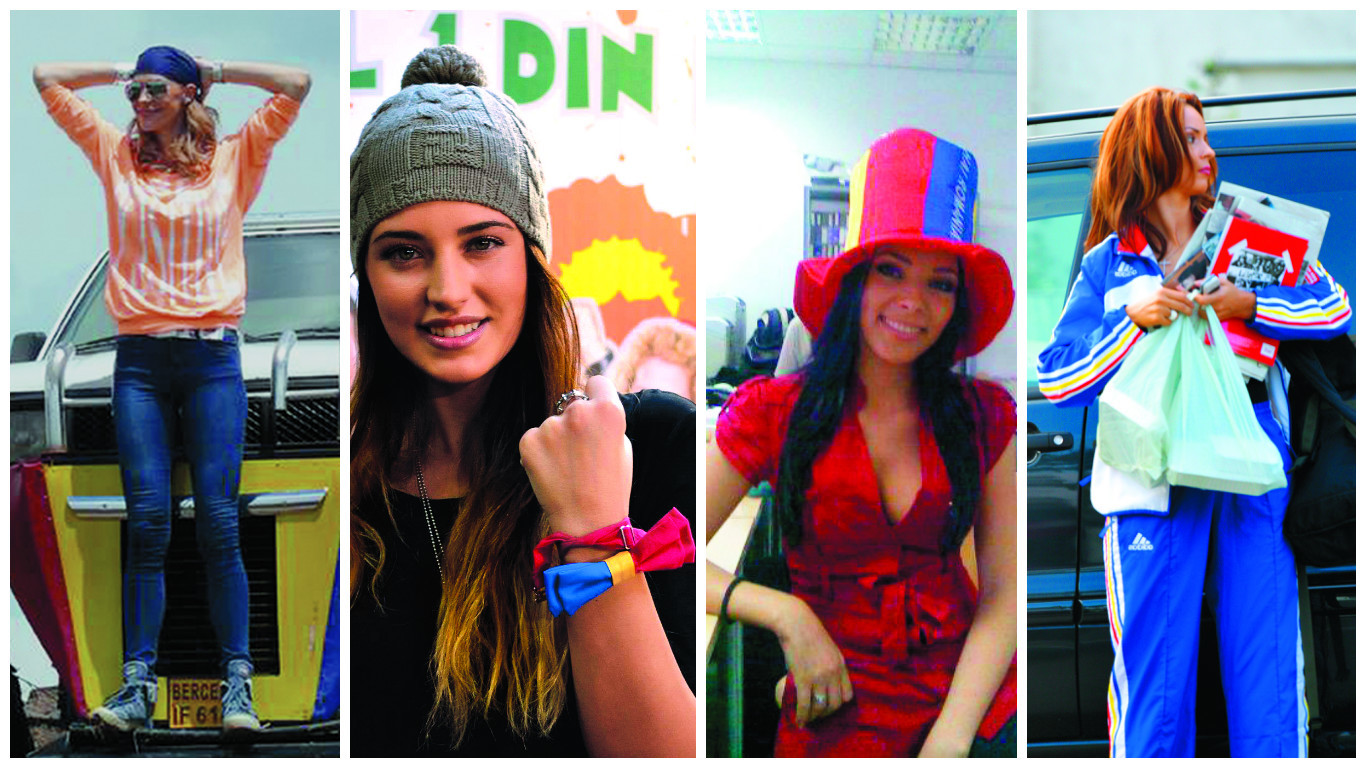 Vedetele poartă cu mândrie drapelul tricolor.