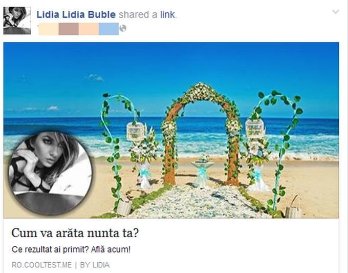 Aceasta este postarea Lidiei despre nuntă
