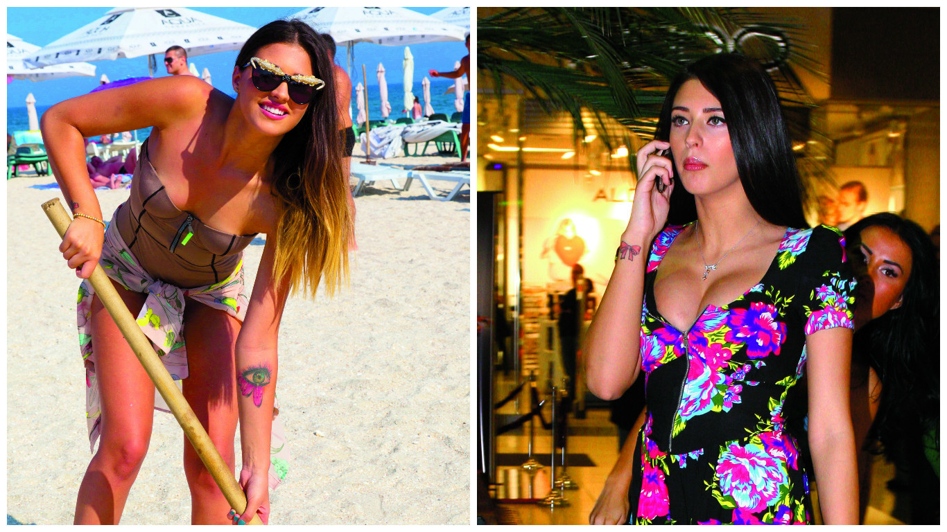 Antonia are desenată pemâna dreaptă o fundiţă, iar pe mâna stângă are tatuat un desen cu propriul ochi şi câteva petale.