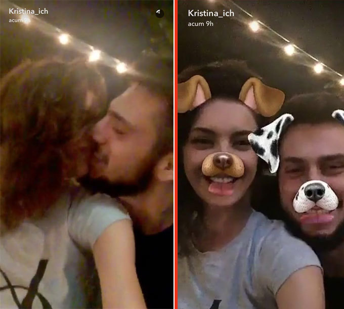 Nu ştim dacă sărutul a fost ”asumat” sau totul a fost o glumă, dar sigur cadrul este de efect...