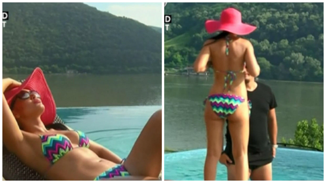 Andreea Mantea se lasă răsfăţată de razele soarelui.