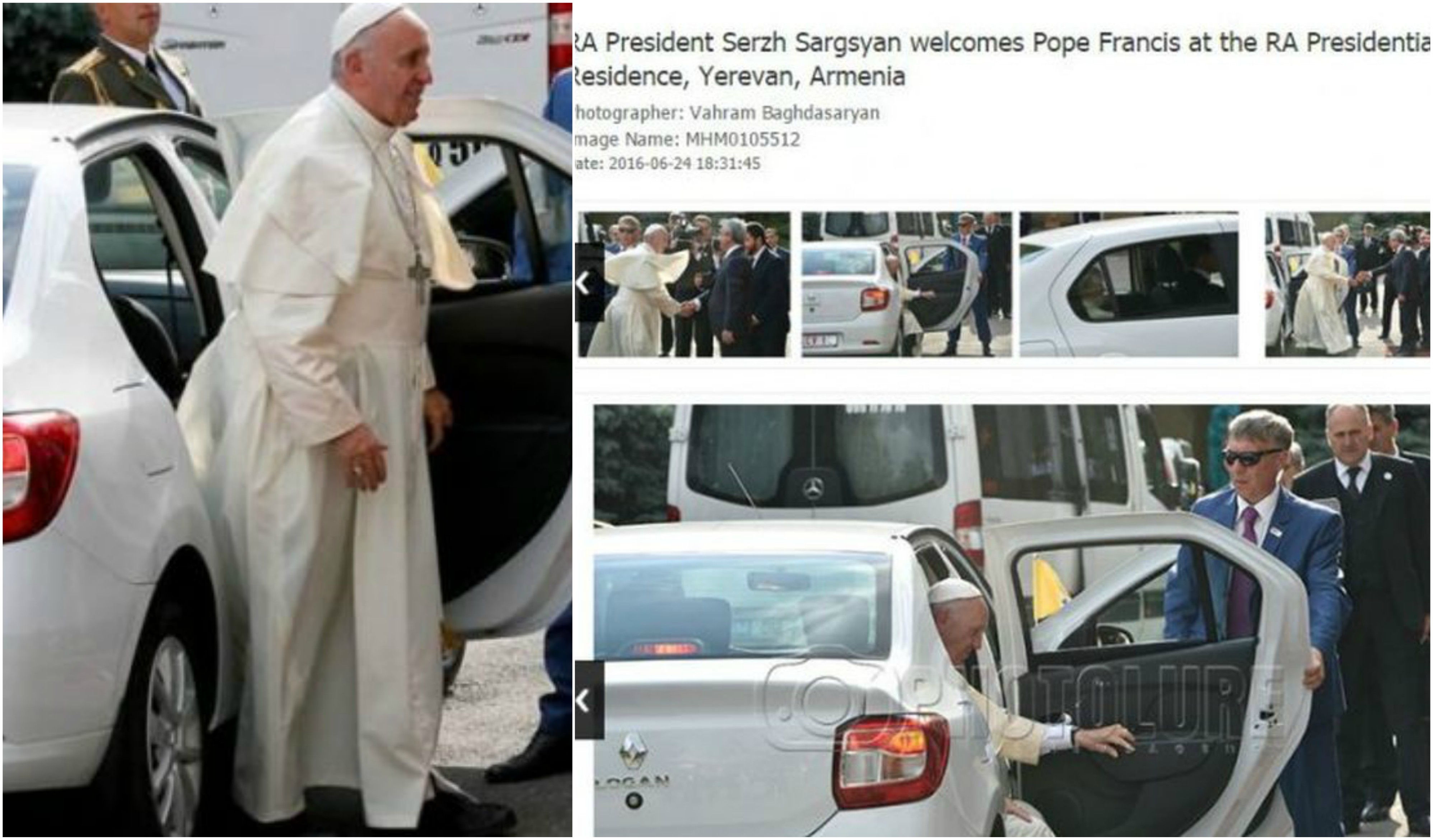 Papa Francisc s-a plimbat cu un Logan