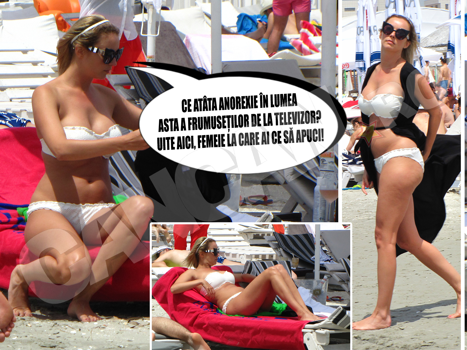 Diana Dumitrescu şi etalat silueta, de care nu este prea mândră, la plajă.