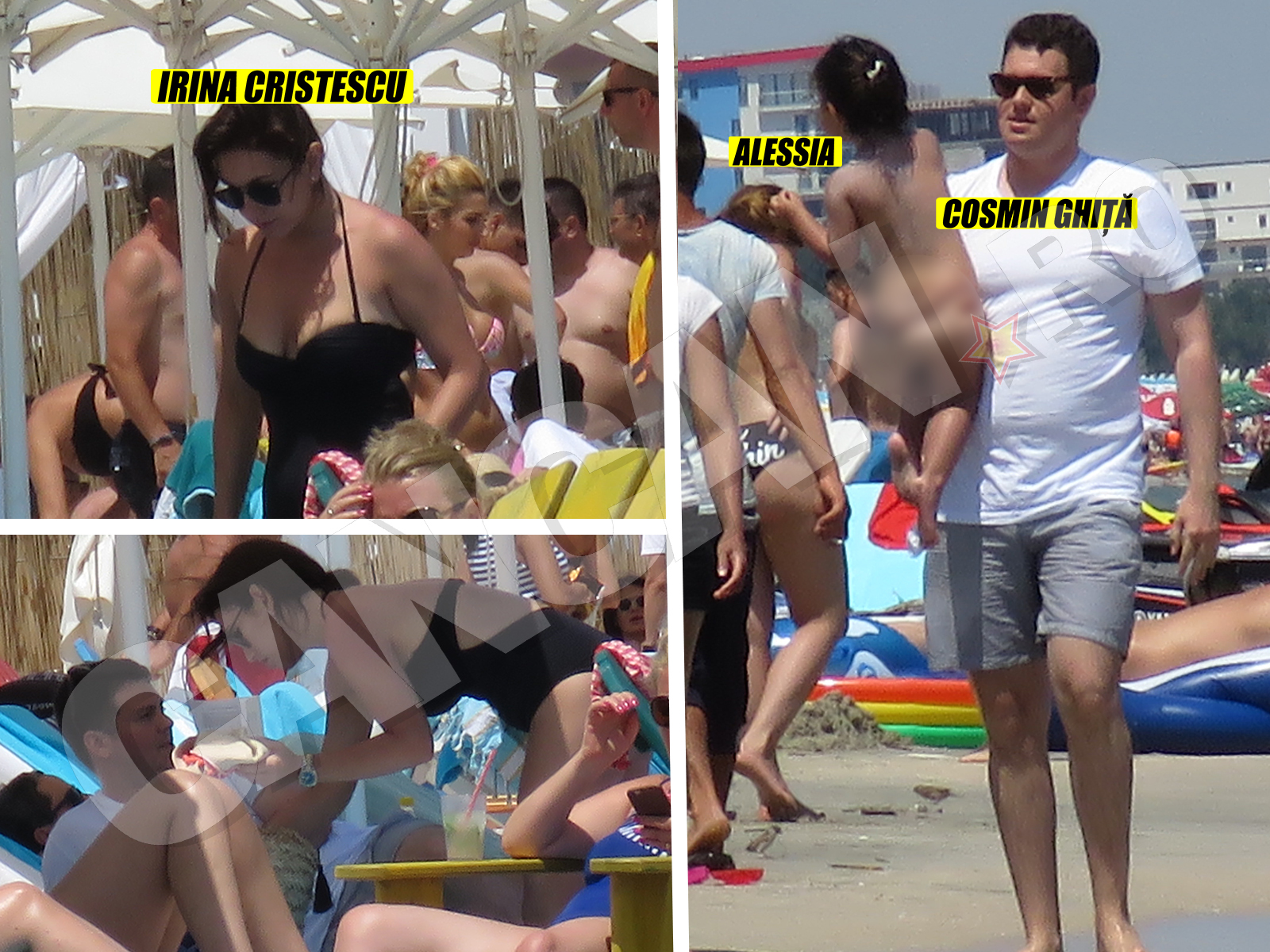 Irina Cristescu, la mare cu fetiţa ei, dar şi cu noul iubit. Bărbatul este foarte drăgăstos şi grijuliu cu micuţa Irinei.