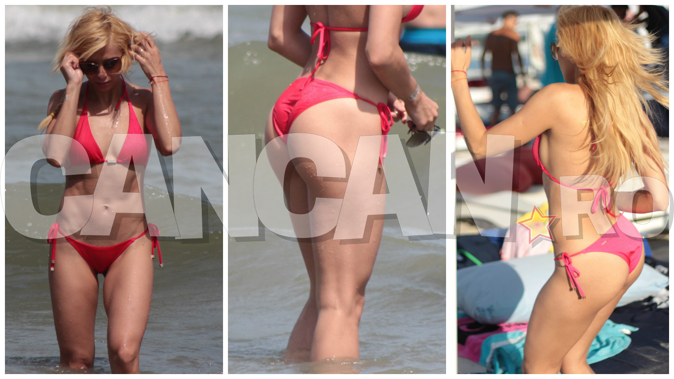 Lora face furori la plajă cu formele sale.