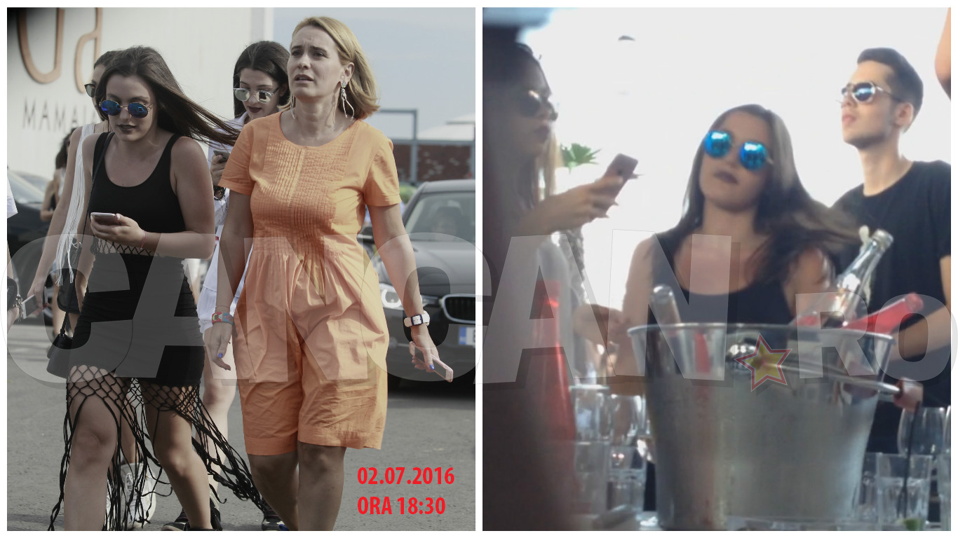 Andreea Esca şi-a dus fiica în club, unde a petrecut alături de prietenii ei.