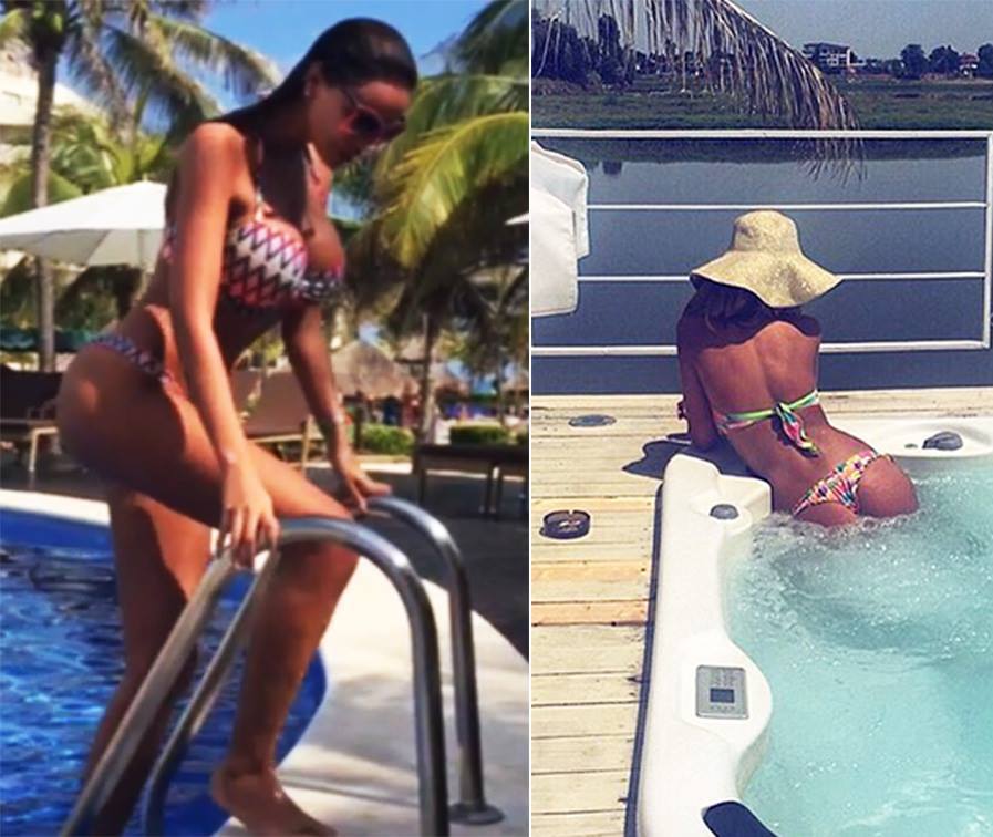 Bianca Drăguşanu este însărcinată în şase luni şi s-a pozat în costum de baie.
Foto dreapta-realizată acum două săptămâni
Foto stânga- realizată acum o săptămână