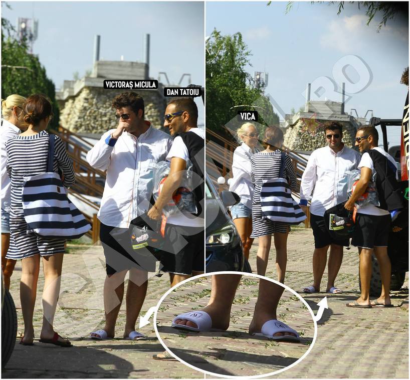 Victoraş a ieşit pe plajă cu papucii din cameră, fiind mai obişnuit să stea 