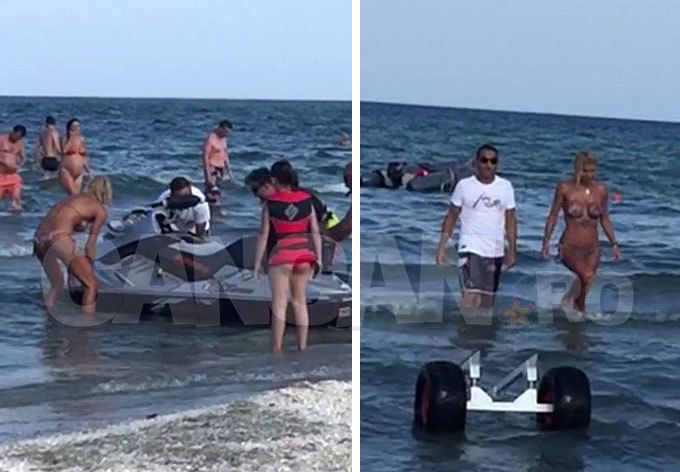 Sidonia şi Dan Tatoiu împing cot la cot la ”caruţa” familiei, de data aceasta, pe apă...