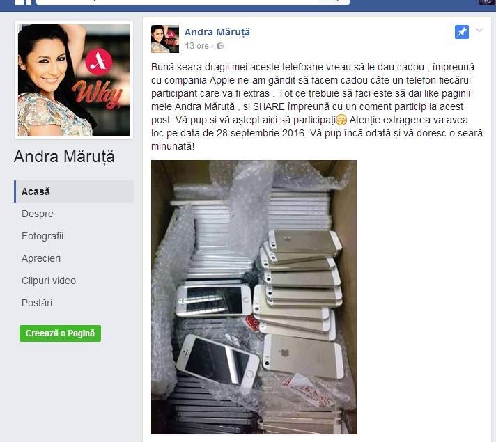 Andra, din nou ţinta escrocilor.