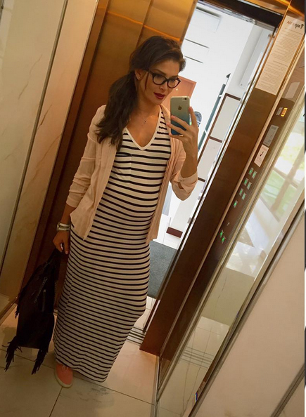 Alina Puşcaş, în a şaptea lună de sarcină.