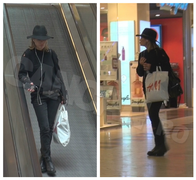 Gina Pistol îşi ,,plimbă'' inelul singură prin mall.