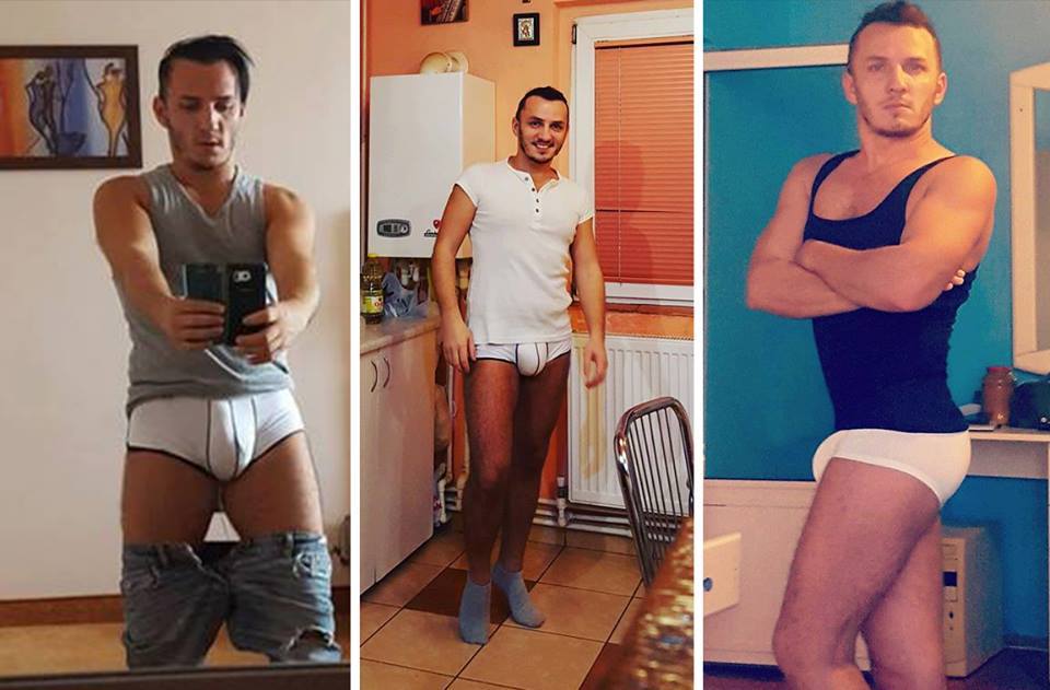 Artistul se fotografiază în lenjerie şi în cele mai neobişnuite locuri 