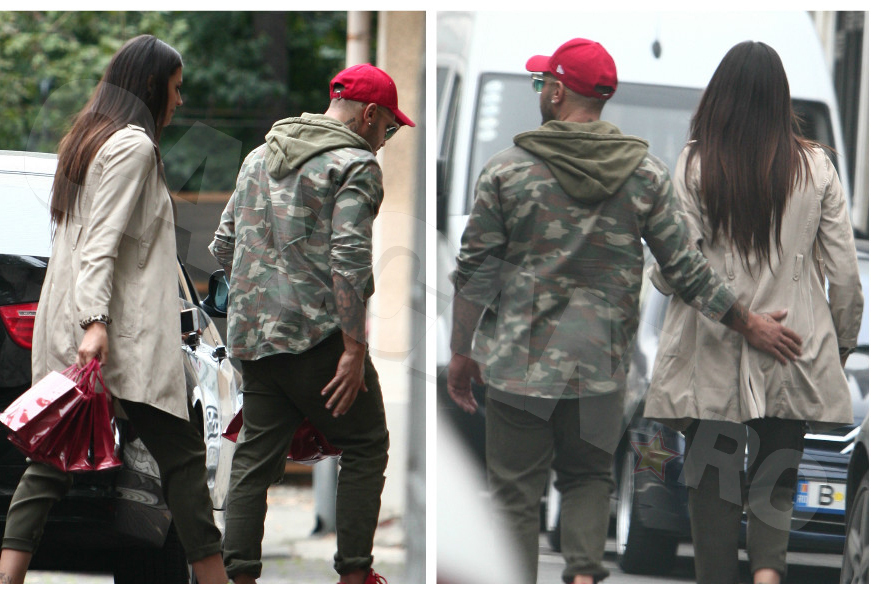 Alex Velea este foarte îndrăgostit de iubita sa şi nu s-a putut abţine să n-o pipăie în plină stradă.