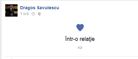 Dragoş Săvulescu şi-a anunţat fanii de pe Facebook că este într-o relaţie.
